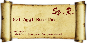 Szilágyi Ruszlán névjegykártya